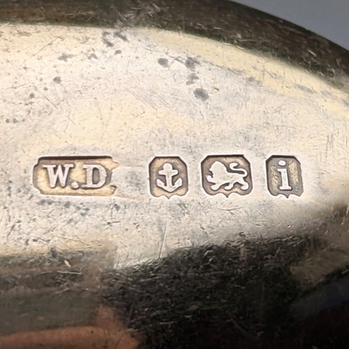 1908 年英國古董純銀茶匙 6 件套裝在 Case William Devenport 中